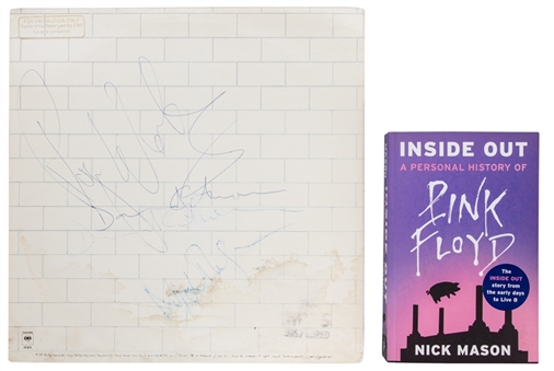 Lot of (2) Pink Floyd Band Signed Album Cover & Nick Mason Signed Pink Floyd Book (JSA)